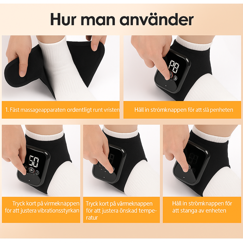 Lindra smärta och stelhet direkt!
Uppvärmd ankelmassager med värme & vibration – för snabb återhämtning och total avslappning.