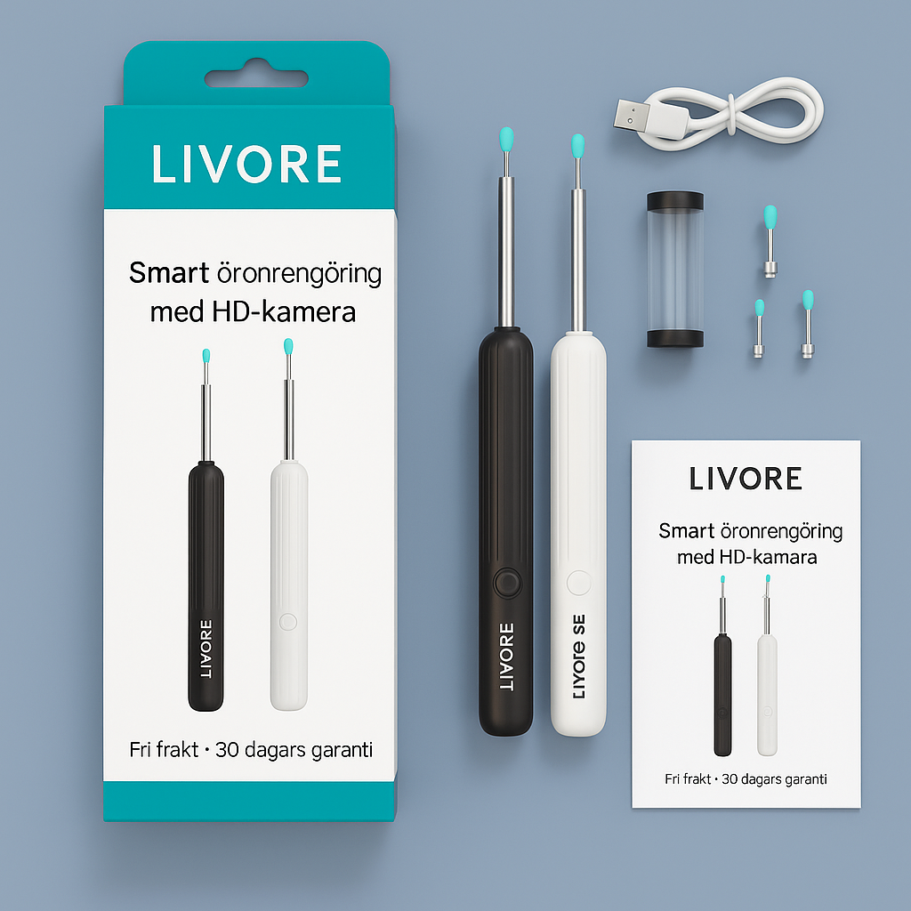 TESTRESULTAT 2025
Livore Utvecklad tillsammans med experter – för en trygg, modern och effektiv öronrengöring. Ger dig inte bara renare öron, utan också en klarare och starkare hörselupplevelse. Upptäck skillnaden redan idag!
