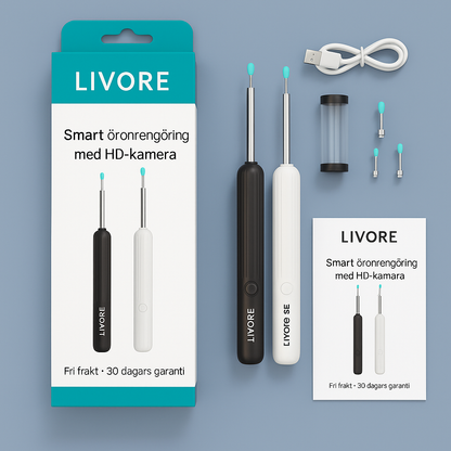 TESTRESULTAT 2025
Livore Utvecklad tillsammans med experter – för en trygg, modern och effektiv öronrengöring. Ger dig inte bara renare öron, utan också en klarare och starkare hörselupplevelse. Upptäck skillnaden redan idag!
